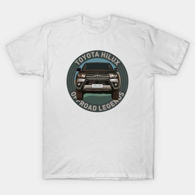4x4 Offroad Legends: Toyota Hilux T-Shirt by OFFROAD-DESIGNS